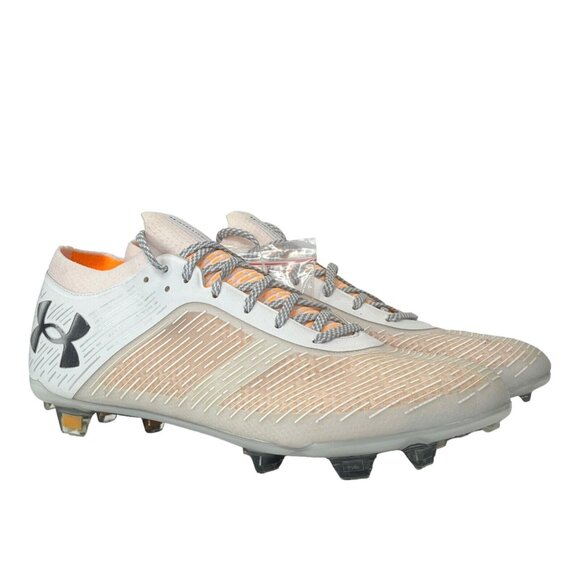 Under Armour Shadow Pro FG White Orange Shock Soccer Cleats 3025643-100 Size 7.5